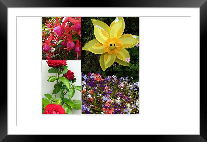 Floral Collage Framed Mounted Print by Mike Streeter