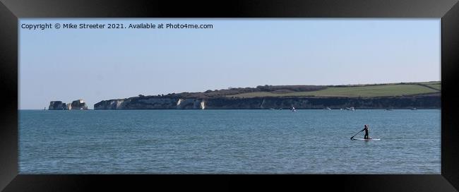 Old Harry rocks Framed Print by Mike Streeter