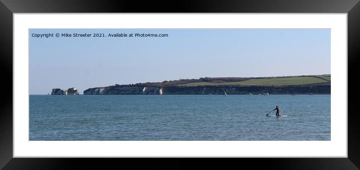 Old Harry rocks Framed Mounted Print by Mike Streeter