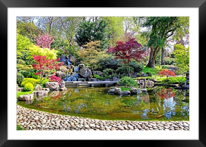 The Kyoto Garden Framed Mounted Print by Marie Castagnoli