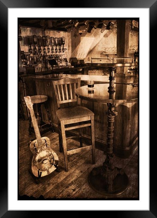 Old Fashioned Blues Bar Framed Mounted Print by Marie Castagnoli