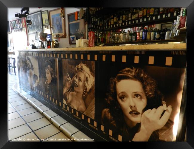 Classic Film Star And Cool Jazz Bar Framed Print by Marie Castagnoli