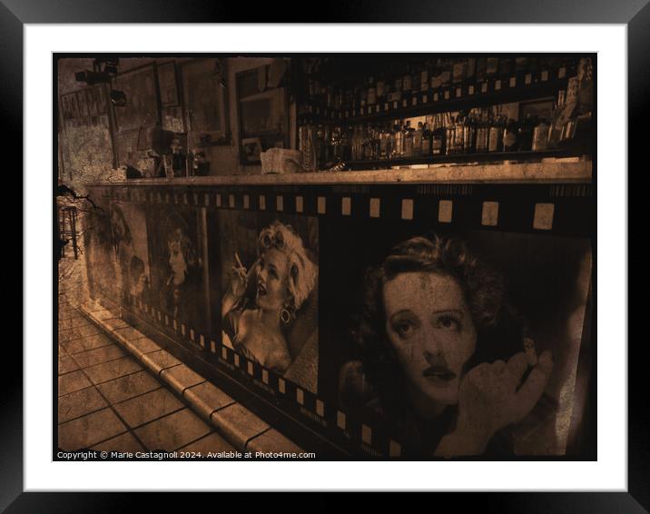 The Retro Jazz bar Framed Mounted Print by Marie Castagnoli