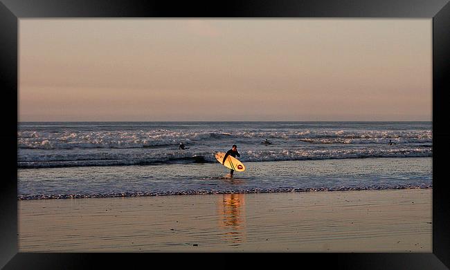 End of the Surf Framed Print by Marie Castagnoli