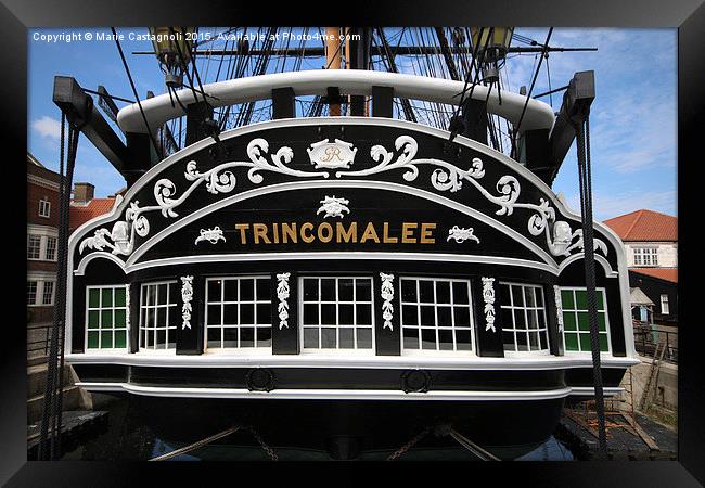  The Trincomalee Frigate Framed Print by Marie Castagnoli