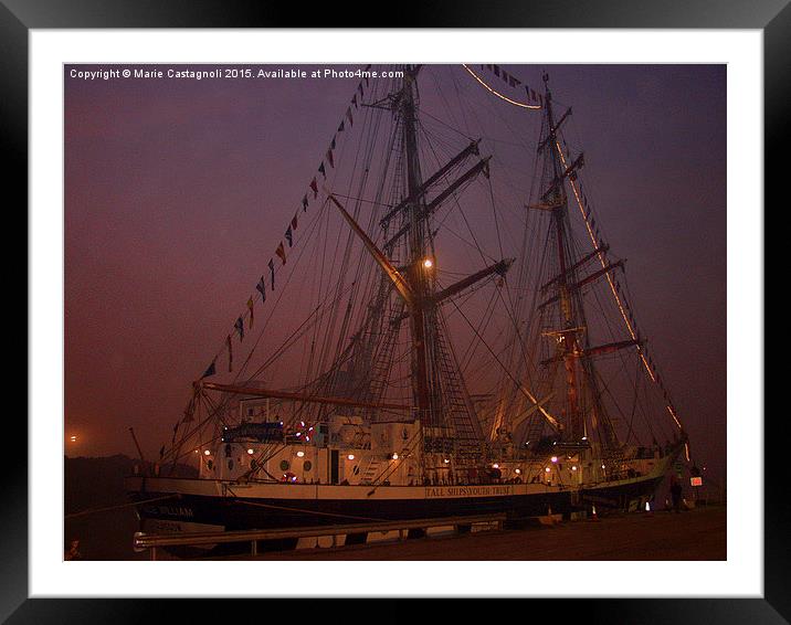   Ghostly Ship Framed Mounted Print by Marie Castagnoli