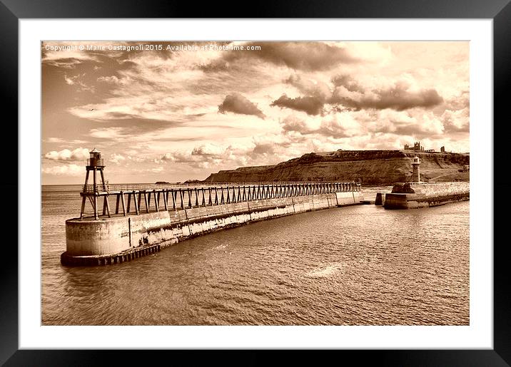  Whitby Harbour  Framed Mounted Print by Marie Castagnoli