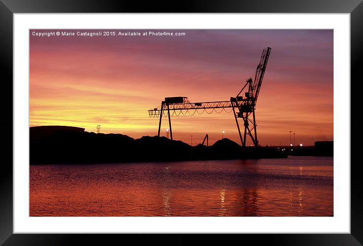 Tilbury Docks At Sun Rise Framed Mounted Print by Marie Castagnoli