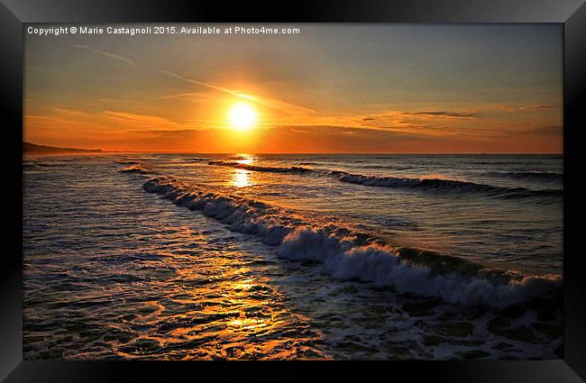 Just The Gentle Rolling waves & The Warmth of The  Framed Print by Marie Castagnoli