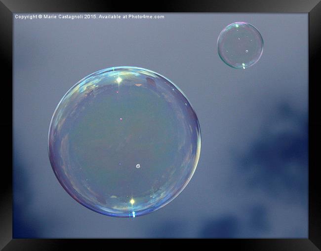 Floating Liquid Bubbles Framed Print by Marie Castagnoli