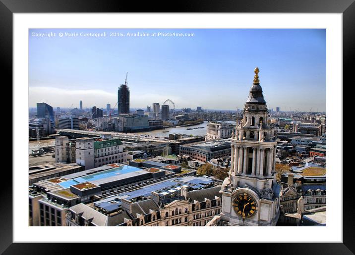 City of London Sky Line Framed Mounted Print by Marie Castagnoli