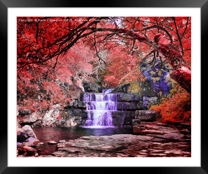 Enchanted water fall Framed Mounted Print by Marie Castagnoli