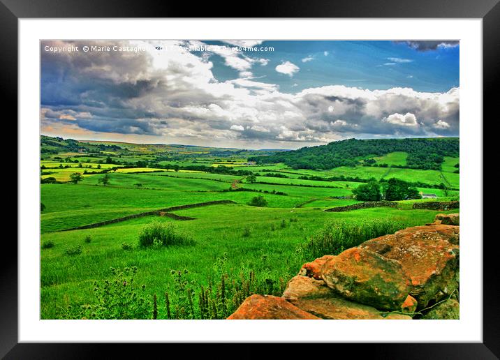 From Yorkshire Stone To Yorkshire Green Lands Framed Mounted Print by Marie Castagnoli