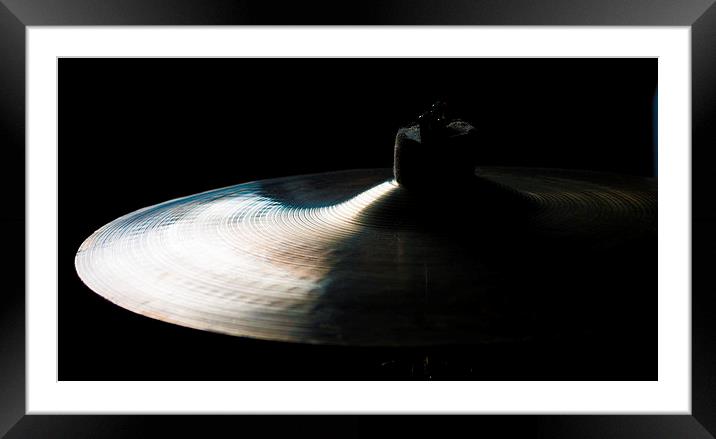 Cymbal Silhouette Framed Mounted Print by James Combe