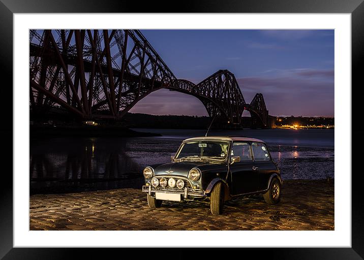 Classic Mini and Forth Rail Bridge Framed Mounted Print by Ian Potter