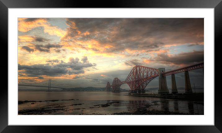 Forth Bridges Sunset Framed Mounted Print by Ian Potter