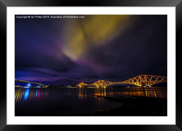  Forth Bridges from South Queensferry Framed Mounted Print by Ian Potter