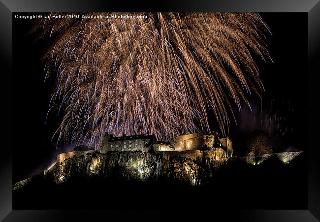  Stirling Castle Hogmanay firework finale Framed Print by Ian Potter