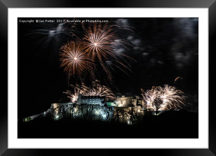 Stirling Castle Firework Hogmanay Framed Mounted Print by Ian Potter