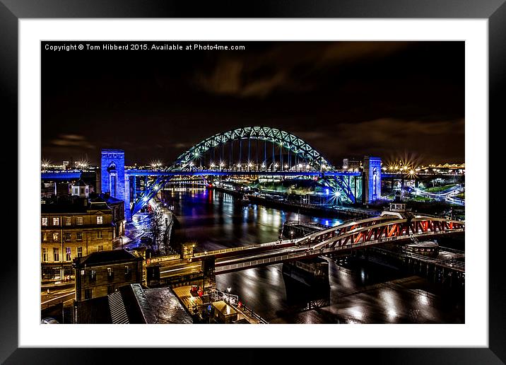  Tyne Bridge and the River Tyne, Newcastle Framed Mounted Print by Tom Hibberd