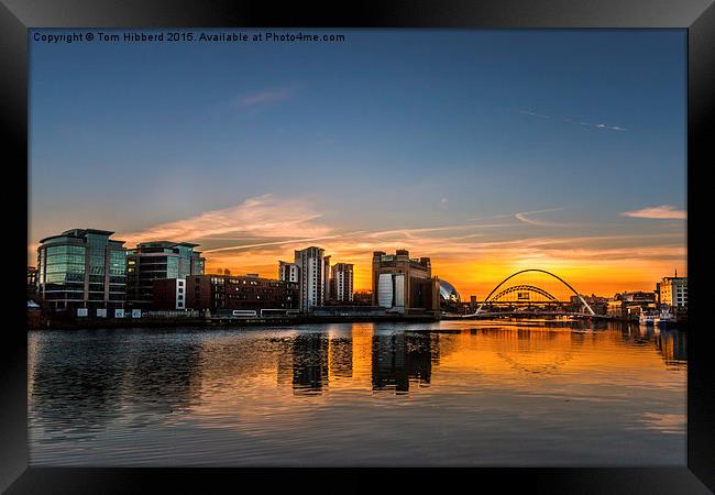  Sunset across Newcastle Upon Tyne and Gateshead Framed Print by Tom Hibberd
