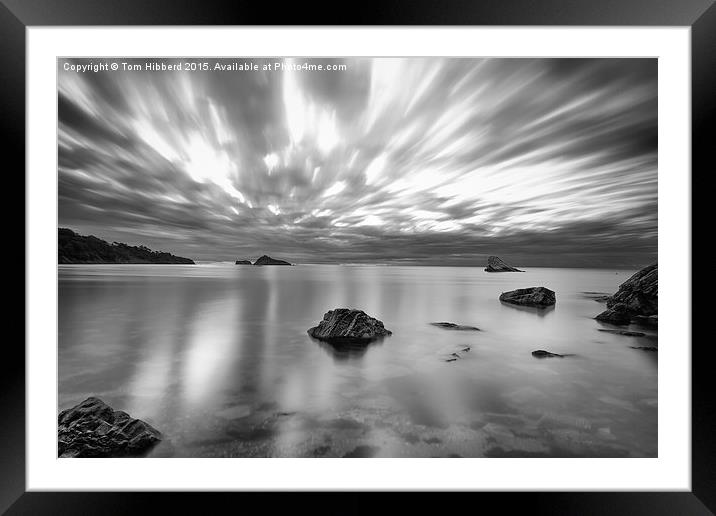  Dramatic sky across Meadfoot Beach, Torbay Framed Mounted Print by Tom Hibberd
