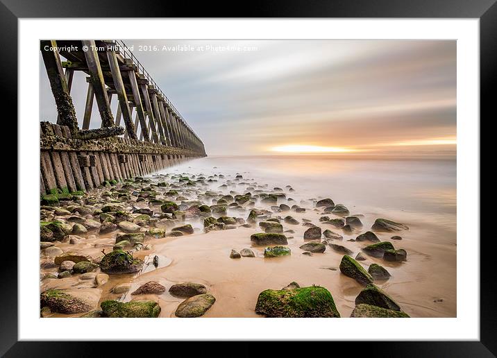 An old pier and a warm sun Framed Mounted Print by Tom Hibberd