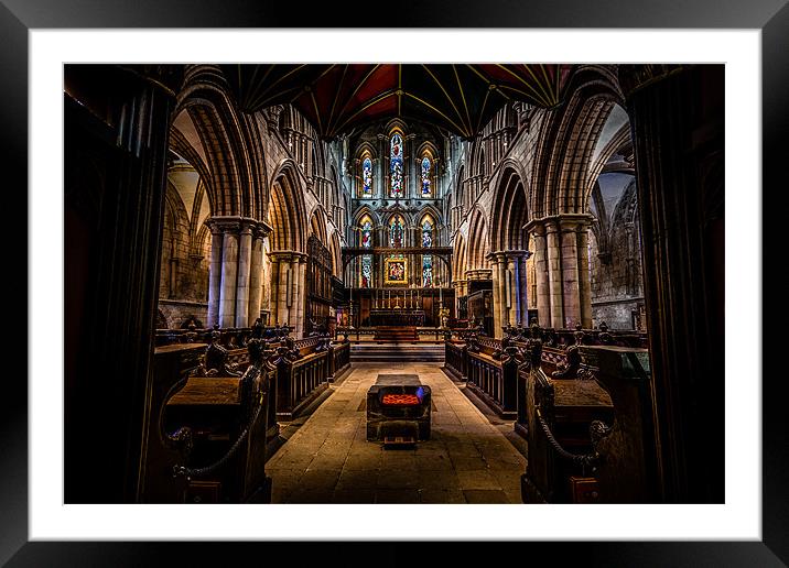 Hexham Abbey Frith Stool Framed Mounted Print by John Shahabeddin