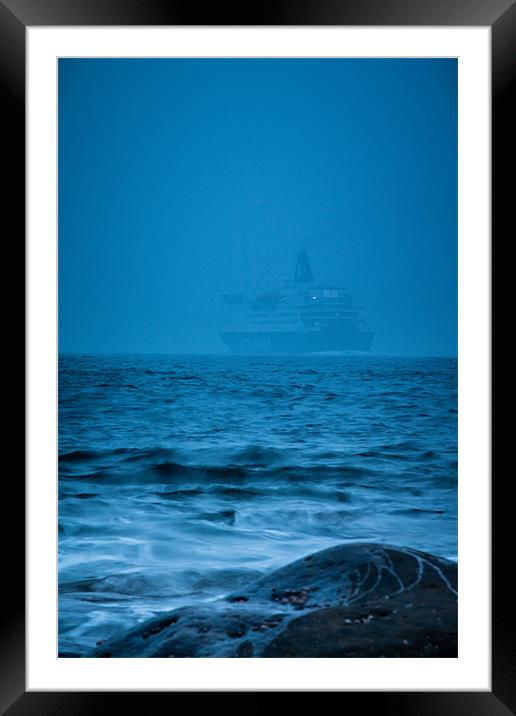 Tyneside Ghost Ship Framed Mounted Print by John Shahabeddin
