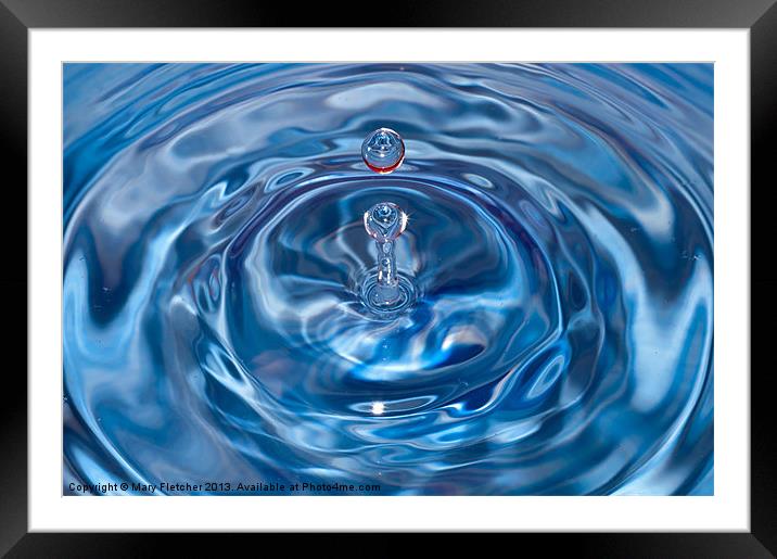 Water Drop Framed Mounted Print by Mary Fletcher