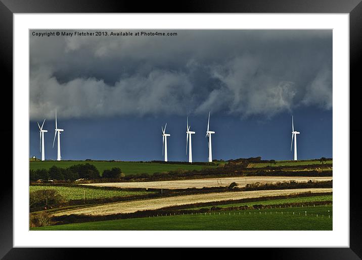 Wind Turbines on the Horizon Framed Mounted Print by Mary Fletcher