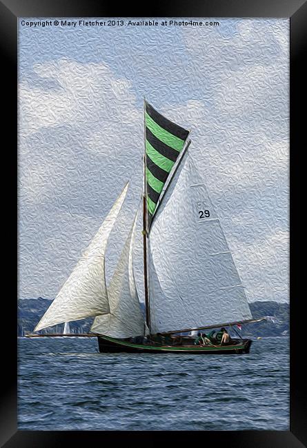 Irene - Falmouth - Working Boat Framed Print by Mary Fletcher
