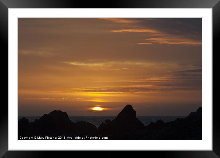 Sunset in Bude Framed Mounted Print by Mary Fletcher