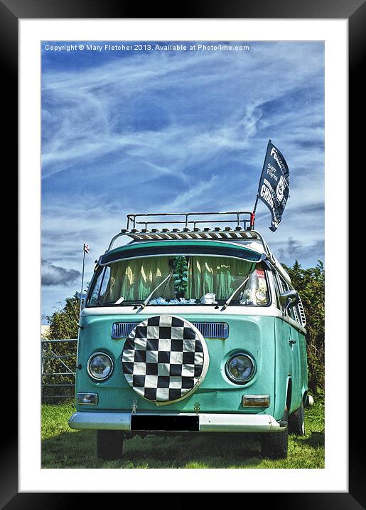 VW Camper Van Framed Mounted Print by Mary Fletcher