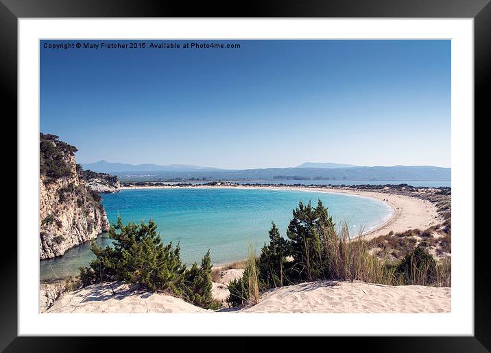  Voidokilia Beach, Greece Framed Mounted Print by Mary Fletcher