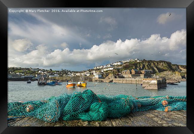 Mevagissey Harbour, Cornwall Framed Print by Mary Fletcher
