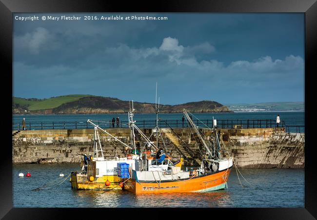 Mevagissey Fishing Boats Framed Print by Mary Fletcher