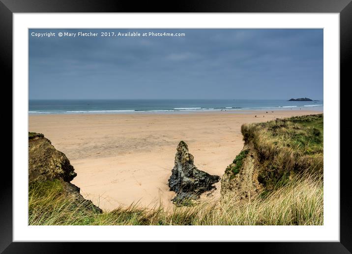 Gwithian Beach, Cornwall Framed Mounted Print by Mary Fletcher