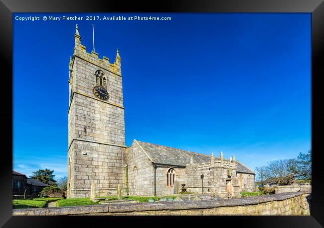 St Just Church Penwith Framed Print by Mary Fletcher