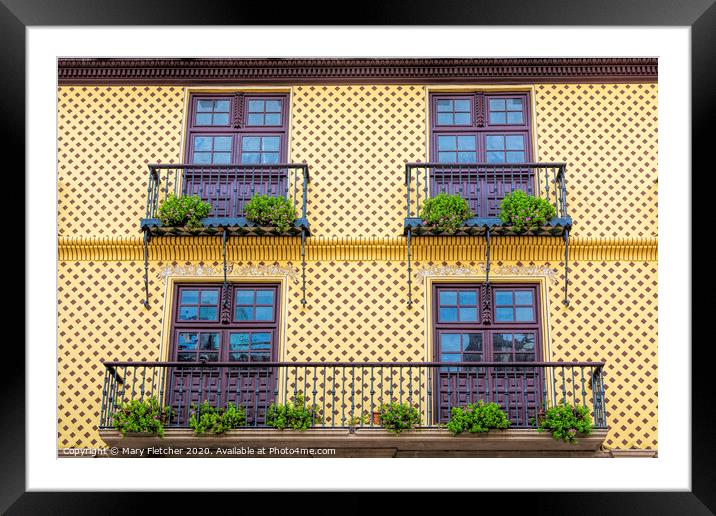 Balconies of Barcelona Framed Mounted Print by Mary Fletcher