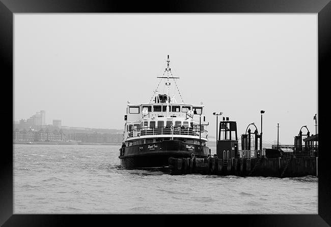 Ferry Across The Mersey Framed Print by James  Hare