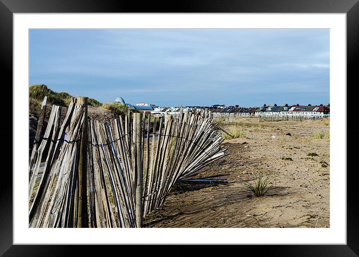 Beach Fence Framed Mounted Print by James  Hare