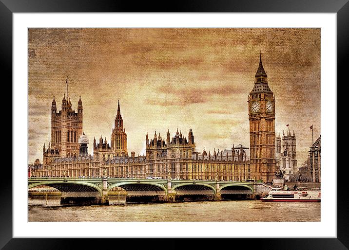 The Houses of Parliament Framed Mounted Print by Pauline Lewis