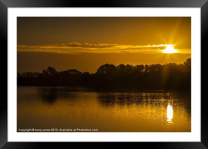 Abberton Reservoir, Sunrise Framed Mounted Print by barry jones
