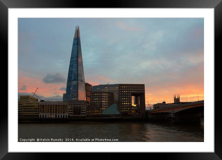 sunset shard Framed Mounted Print by Kelvin Rumsby