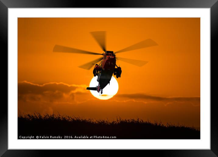 rescue helicopter Framed Mounted Print by Kelvin Rumsby