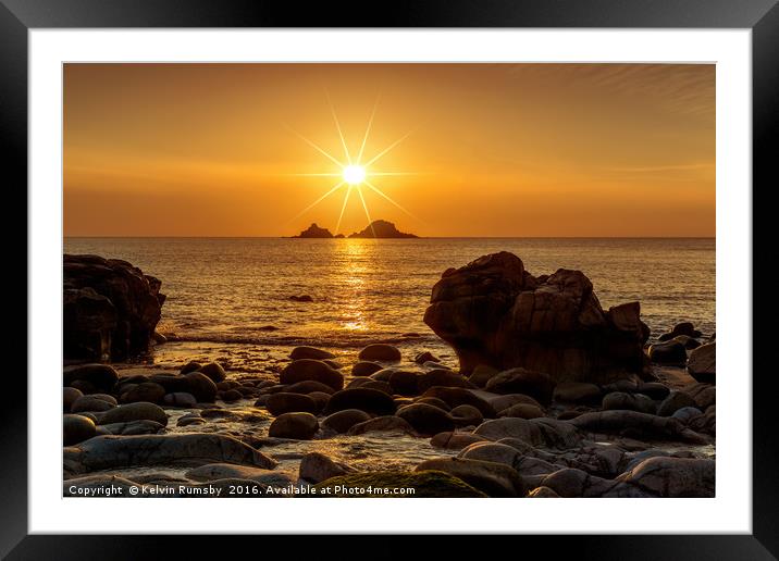 Porth Nanven Framed Mounted Print by Kelvin Rumsby