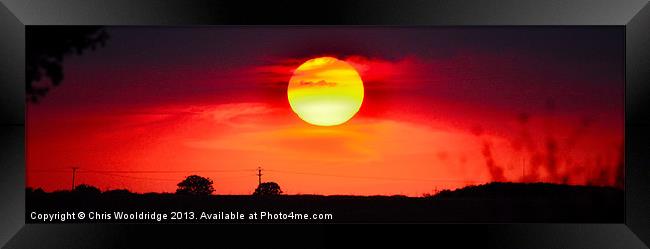 Beautiful Red Sunset Framed Print by Chris Wooldridge