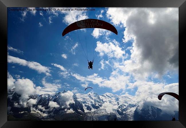 Mont Blanc Gliders Framed Print by Chris Wooldridge