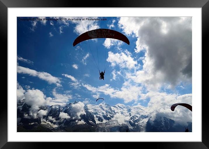 Mont Blanc Gliders Framed Mounted Print by Chris Wooldridge